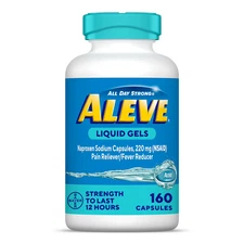 Aleve Liquid Gels Pain Reliever 160 Count Exp 10/26 220mg Naproxen Sodium 12-Hr