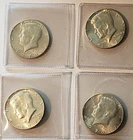 4-1970 D Kennedy Half Dollars  Uncirculated Mint State 40% Silver 50c US Coins