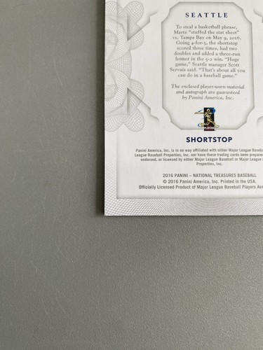 2016 National Treasures Ketel Marte Rookie Jersey Signatures RPA Patch Auto /10 - Picture 11 of 11