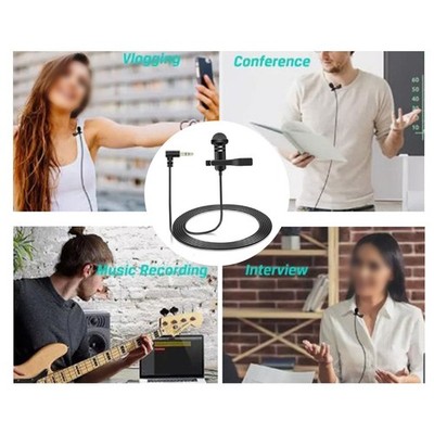 Schwarzes 1,5 m Lavalier-Ansteckmikrofon für Shure für DJL für Vlog-Aufnahme