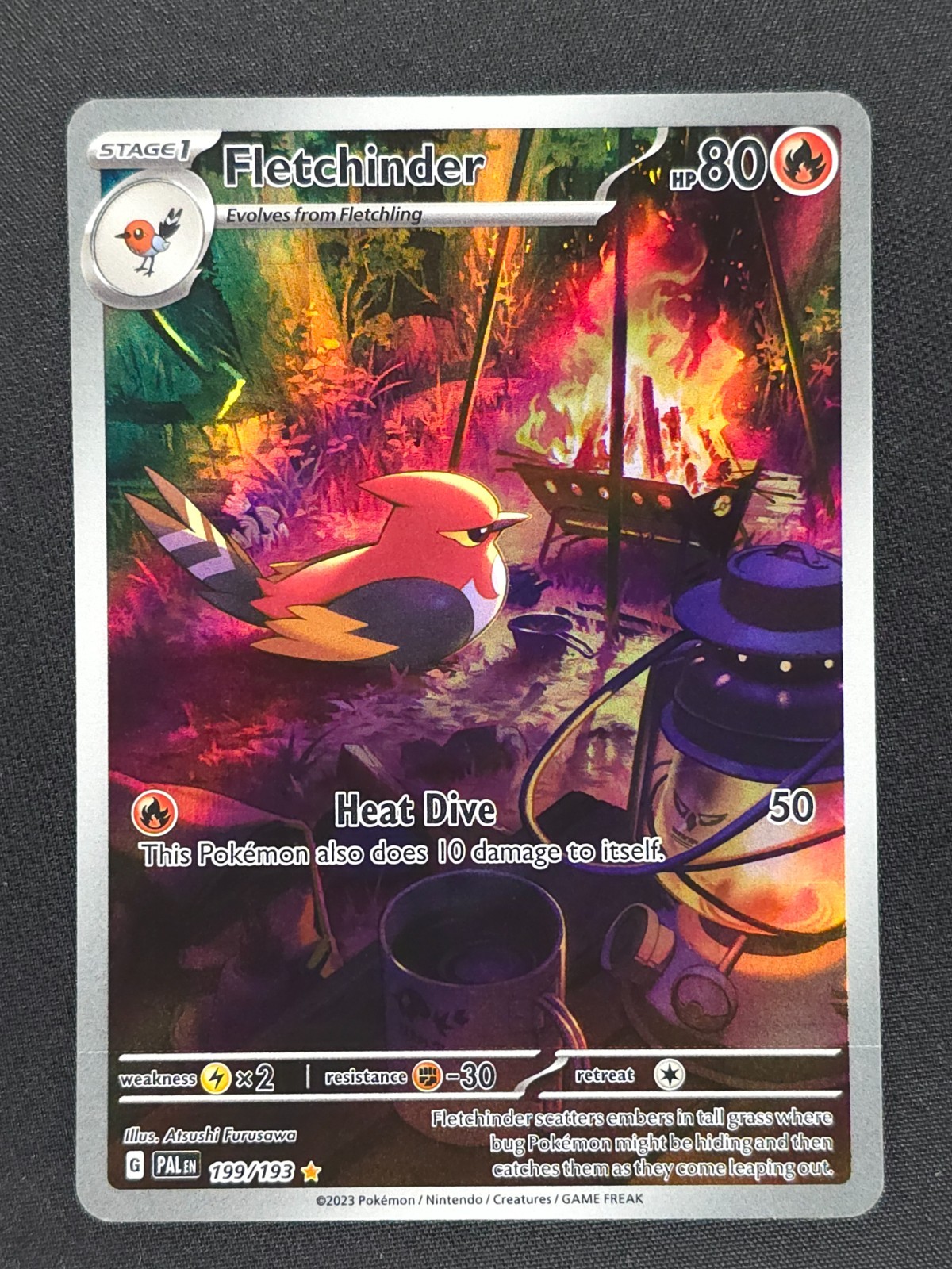 Fletchinder 199 Pokemon PAL Paldea Evolved 2023 NM 🔥🔥🔥