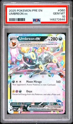 2025 POKEMON PRE EN-PRISMATIC EVOLUTIONS #060 UMBREON EX PSA 10