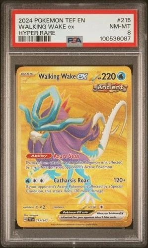 POKEMON - TEMPORAL FORCES - HYPER RARE - #215 - WALKING WAKE EX - PSA 8