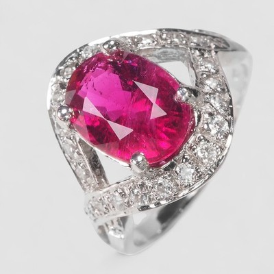 3.30Ct Hot Pinkish Red Rubellite Tourmaline 925 Sterling Silver Handmade Rings