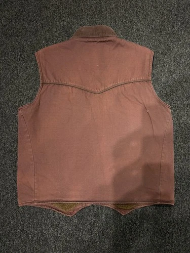 Powder River Outfitters Panhandle Slim Sherpa Lined Canvas Vest Mens L Faded... image 15