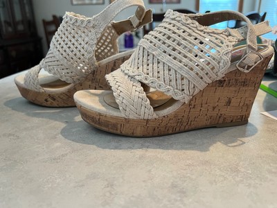 Jellypop Womens Hestia Wedge Sandals 7 Natural Absolutely Gorgeous