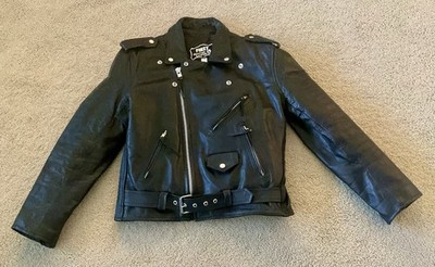 Vintage First Genuine Leather Jacket w/ Belt Zippers