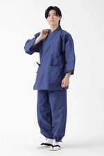 Japanese Traditiona Mens Samue KURUME Cotton Relax Wear kimono Zen Buddhist