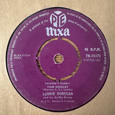 Lonnie Donegan, His Skiffle Group   Tom Dooley - Vinyl 7'' Single UK Import - VG