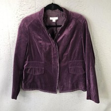 Coldwater Creek Velvet Blazer Jacket Womens P14 Purple Old Money Grunge Classic