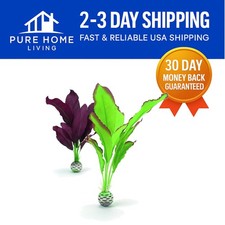 Eco-Friendly Silk Aquarium Plant Set in Vibrant Green Purple for Medium Tanks