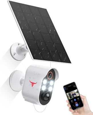 BRANDED Camara De Seguridad Solar HD Wifi Inalambrica Con Vision Nocturna Para Exterior