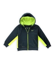 Nike Boys Therma Fit Logo Full-Zip Hoodie Sweatshirt Dark Magnet Grey 4
