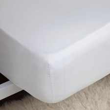Image of Belledorm 400 TC 100% Egyptian Cotton 18 Inch Fitted Sheet, White, Double