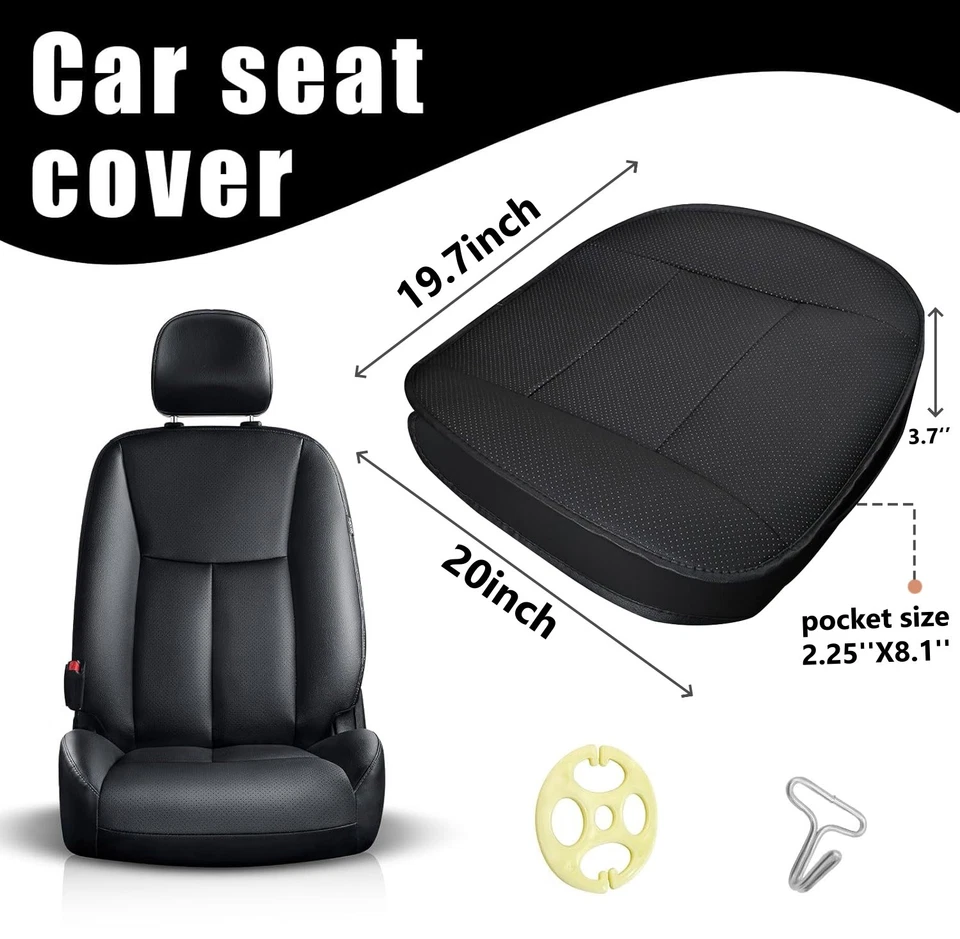 For Mercedes-Benz Car Front Seat Cover PU Leather Full Surround Cushion Pad Mat Foto 2 de 4