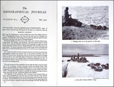 THE BRITISH TRANS-GREENLAND EXPEDITION, 1934. AN ORIGINAL ARTICLE FROM THE GEOGR