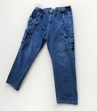 Scandia Woods Jeans Mens 42 L Blue Dark Wash Cargo