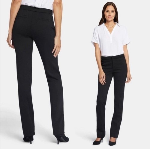 NYDJ Sculpt-Her Collection Classic Trouser Pants Black Lift Tuck Tech Stretch 14
