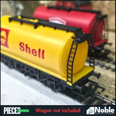NOBLE DESIGNS Wagon Replacement ladder V3 for Hornby OO Gauge R227 Shell tanker - 2 sets 1:76