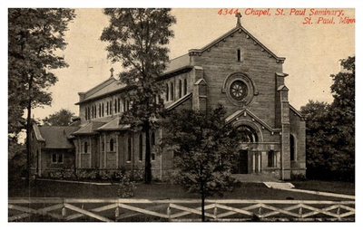 #ad St Paul Seminary Chapel White Fence MN C1910s Postcard AH3 $12.50