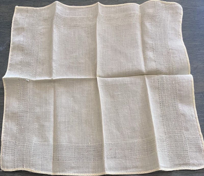 2-Piece White Cotton Handkerchief Set, Embroidered Classic Solid Woven