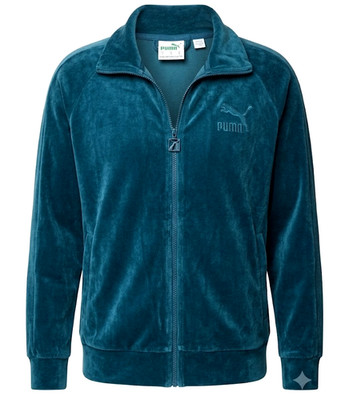 Puma Velour Full-Zip Track Jacket - Men's XL, Teal/Blue New Without Tags