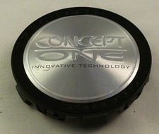 Concept One Wheels Silver Black Custom Wheel Center Caps 1 3744