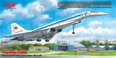 ICM 14402 Tupolev-144D Soviet Supersonic Passenger Aircraft Maßstab 1:144
