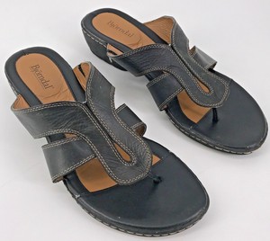 Bjorndal Women's Bjorn Sandal Octavia Black Size 9.5M Leather Flip Flop Comfort | eBay