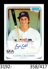 1-2011 BOWMAN CHROME REFRACTOR AUTO GAVIN CECCHINI METS 358/417