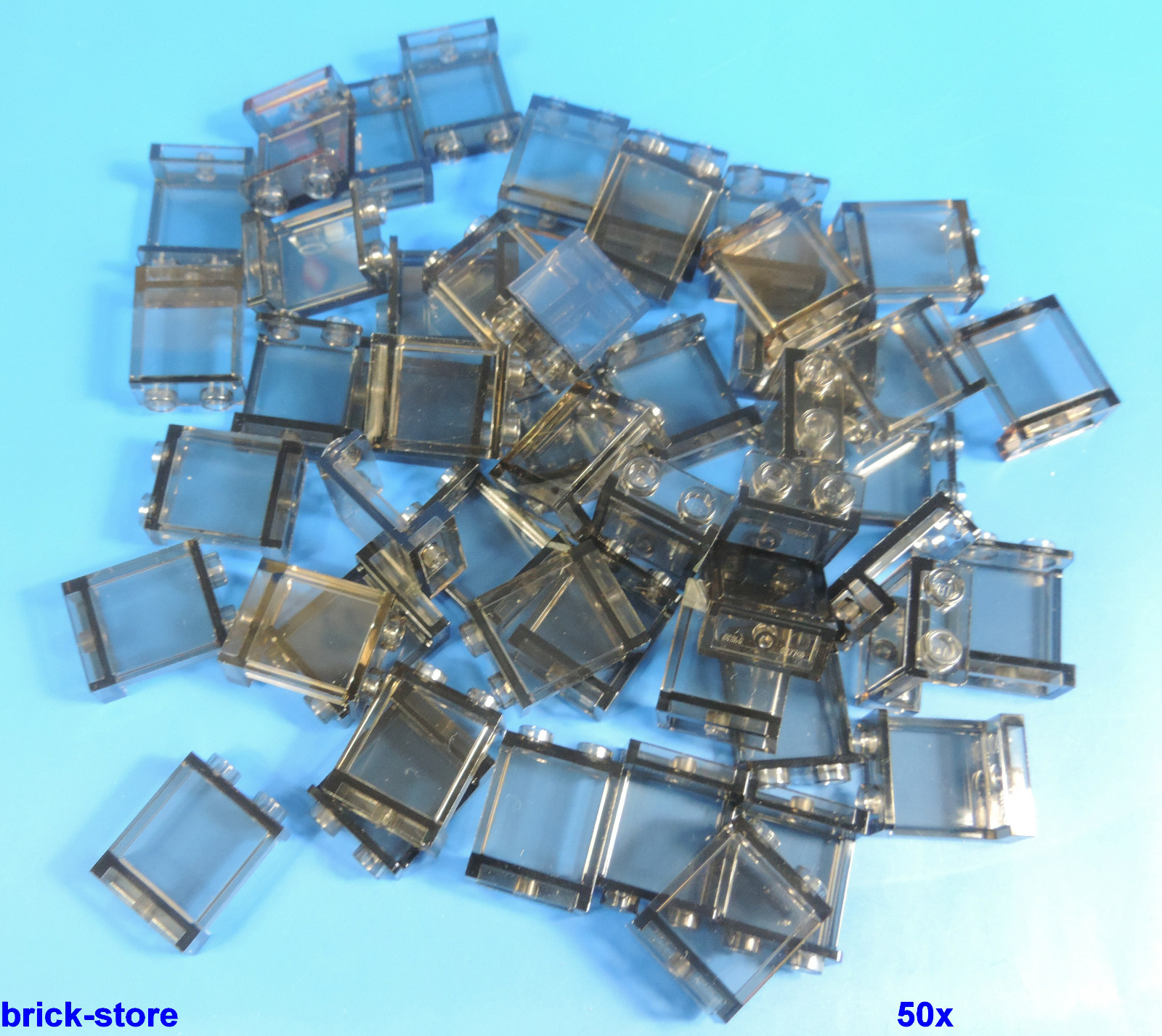 Конструктор LEGO 1x2x2 Fenster / Стекло прозрачное rauch / 50 штук  