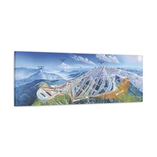 Mt Ashland OR Trail Map Canvas Poster Oregon Ski Resort 60x20