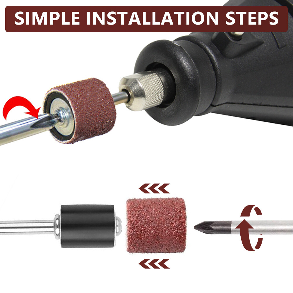 384 Pieces Sanding Drum Kit Sander Sleeves With Mandrels for Dremel