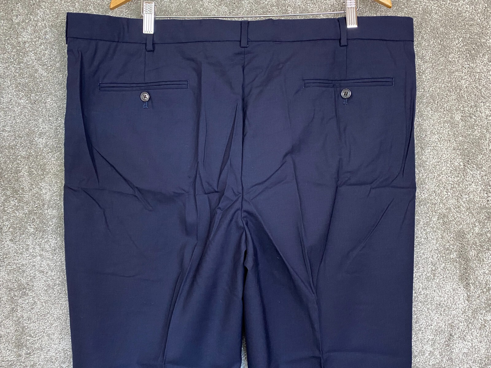 115 New Lands' End Men's Trad Fit ComfortFirst Wool Dress Pants Navy