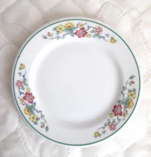 O.P.CO. SYRACUSE CHINA RESTAURANT WARE 5 1/2" PLATE W/YELLOW & RED FLORAL BORDER