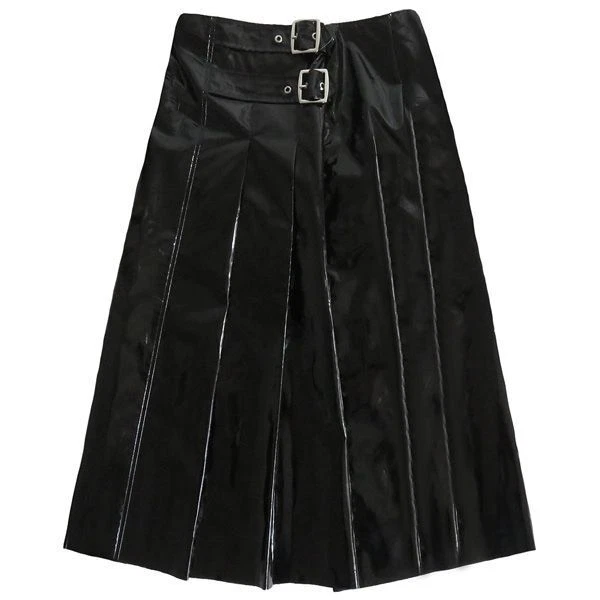 Beauty GUCCI Gucci 21AW 669706 Ceinture Avant PVC Effet Vinyle Jupe Plissée 36 458