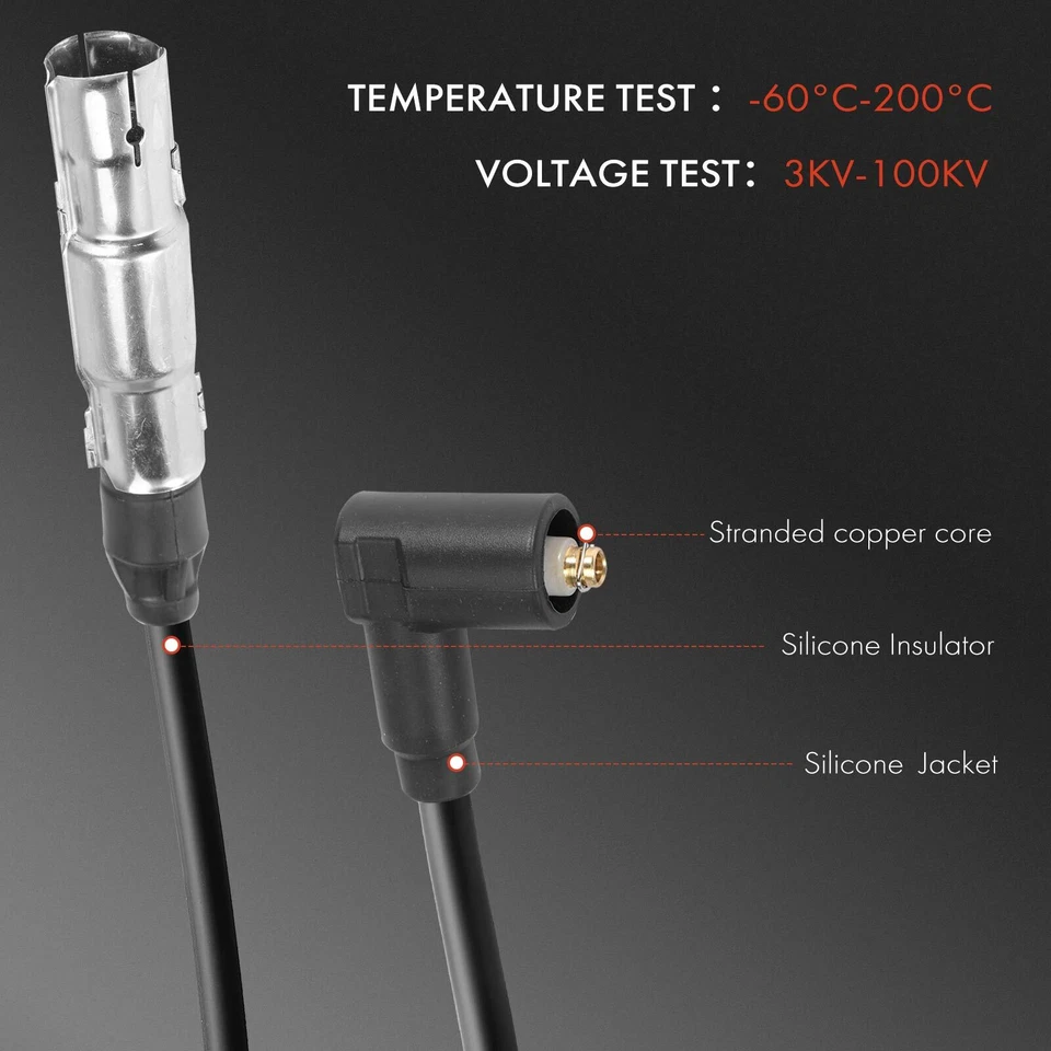 Juego de 7 cables de bujía para Volkswagen Corrado Golf Jetta Passat V6 2,8 L 7 mm Foto 4 de 4