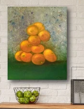 Original oil Painting with a Tangerines. Still life painting with Fruit art