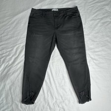 Kancan Black High Rise Raw Hem Jeans Womens Size 3XL Skinny Style: KC7290DG-P