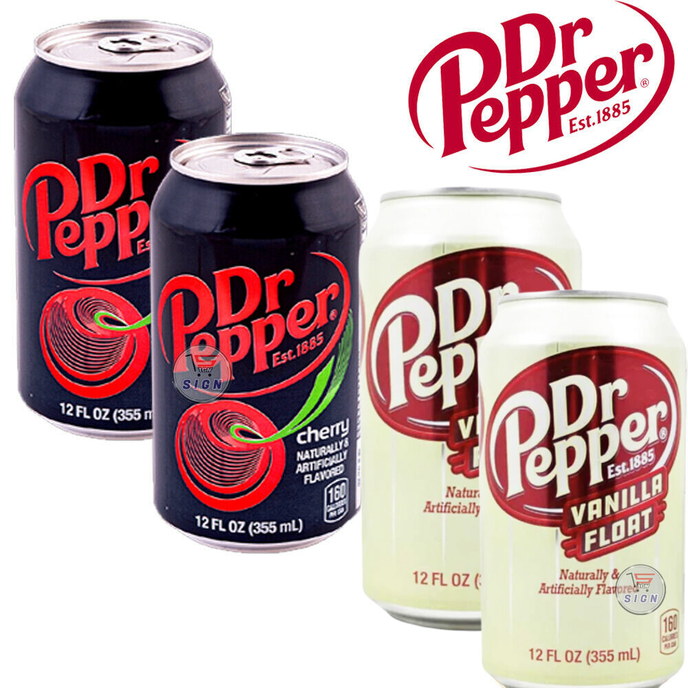 DR PEPPER CHERRY, CREAM FLAVOUR SOFT DRINK SODA CAN 355ML (2,4 CANS) eBay