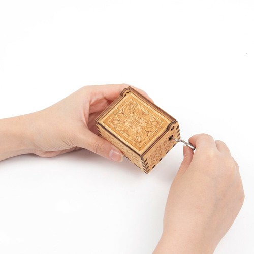 Music Box You Are My Sunshine Hand Crank Toy Kid Gift Handmade Wooden - Picture 5 of 8
