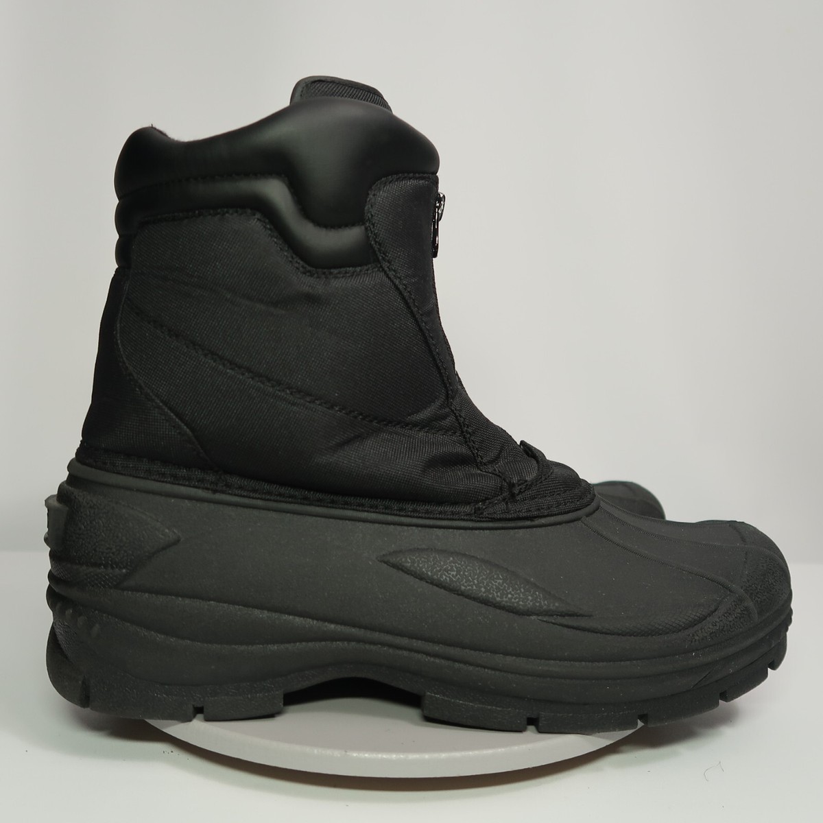 Khombu Boots Men's 12 M Black Glacier Zip Paul Snow Boots Thermal Insulation