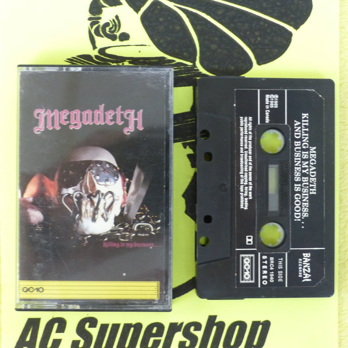 Megadeth Killing Is My Business Banzai Record- Cassette Tape