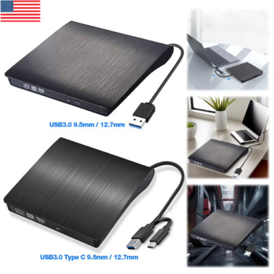 USB 3.0 + Type-C Slim DVD External Enclosure SATA To USB To SSD Caddy for Laptop