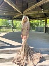 Custom Gold Prom Dress- worn once