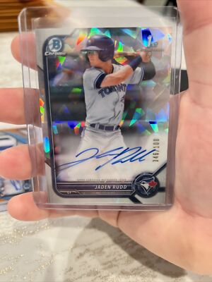 2022 Bowman Chrome Jaden Rudd 1st Auto Atomic 46/100 Toronto Blue Jays
