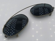 Vintage Calvin Klein 145C Green Oval Metal Clip-On Sunglasses Frames Japan