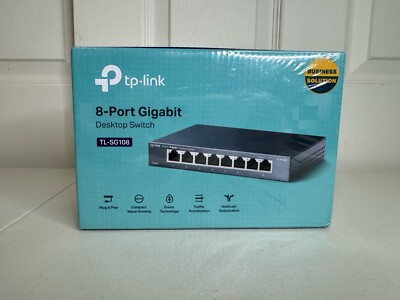 TP-Link 8-Port Gigabit Easy Smart TL-SG108 Factory Sealed Desktop