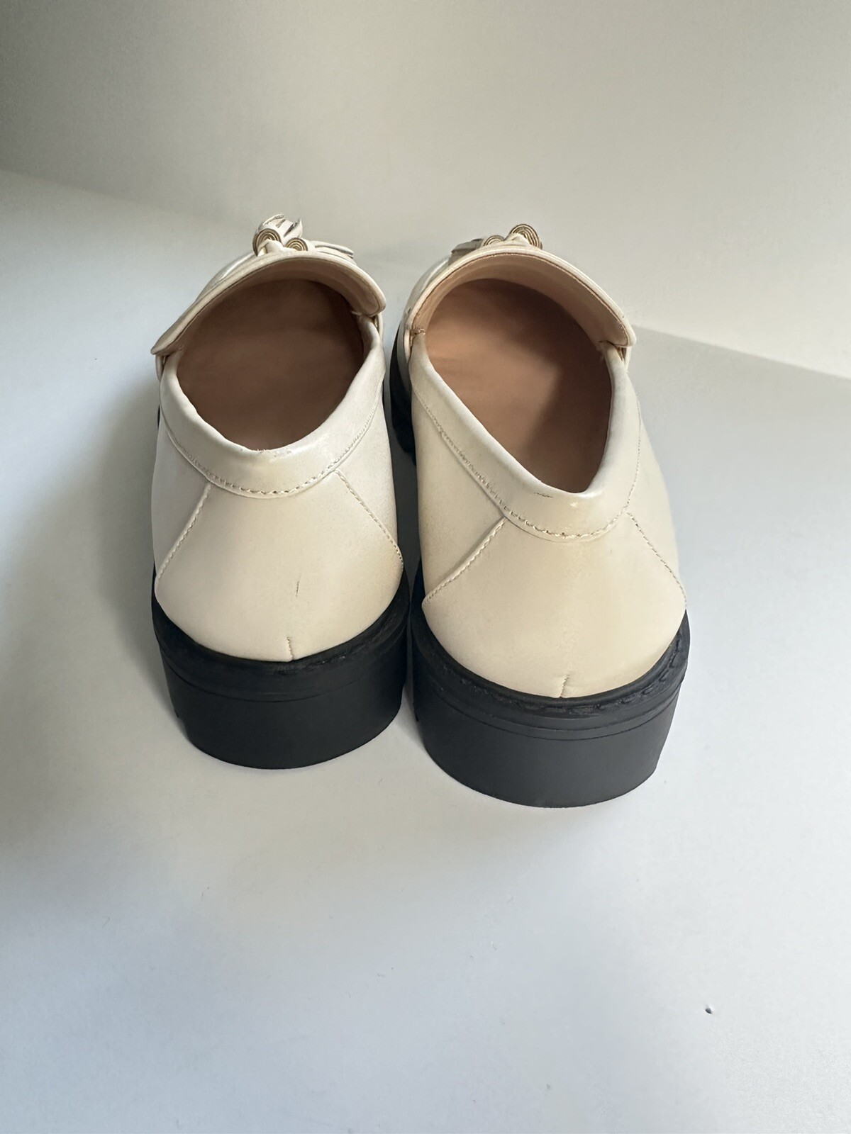 SAOLA NUOVE SCARPE MOCASSINI LOFT 8 5 ANSE SUOLA NAPPA AVORIO vedi misure ANN TAYLOR