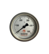 Edelstahl Thermometer Ramster für alle Holzbacköfen, Smoker, Grills